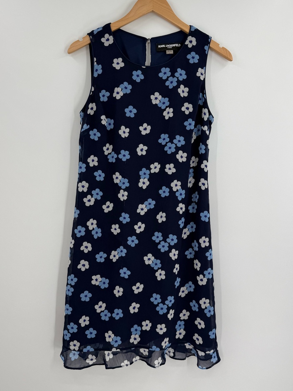 Karl Lagerfeld Paris Floral Sleeveless Shift Dress | Navy | 6